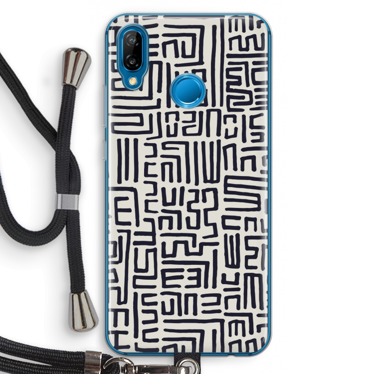 Moroccan Print: Huawei P20 Lite Transparant Hoesje met koord