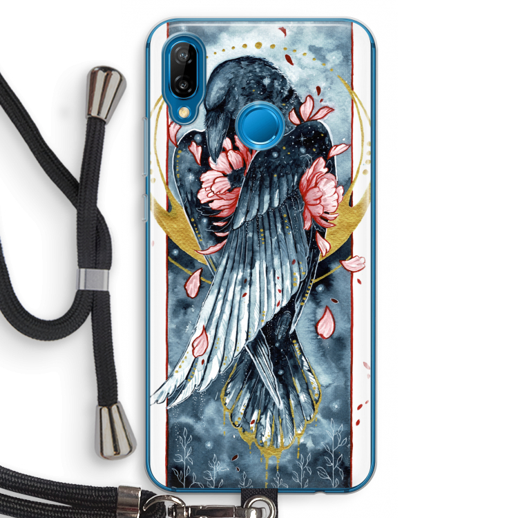 Golden Raven: Huawei P20 Lite Transparant Hoesje met koord