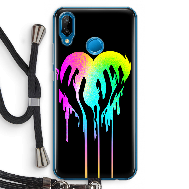Hold My Heart: Huawei P20 Lite Transparant Hoesje met koord