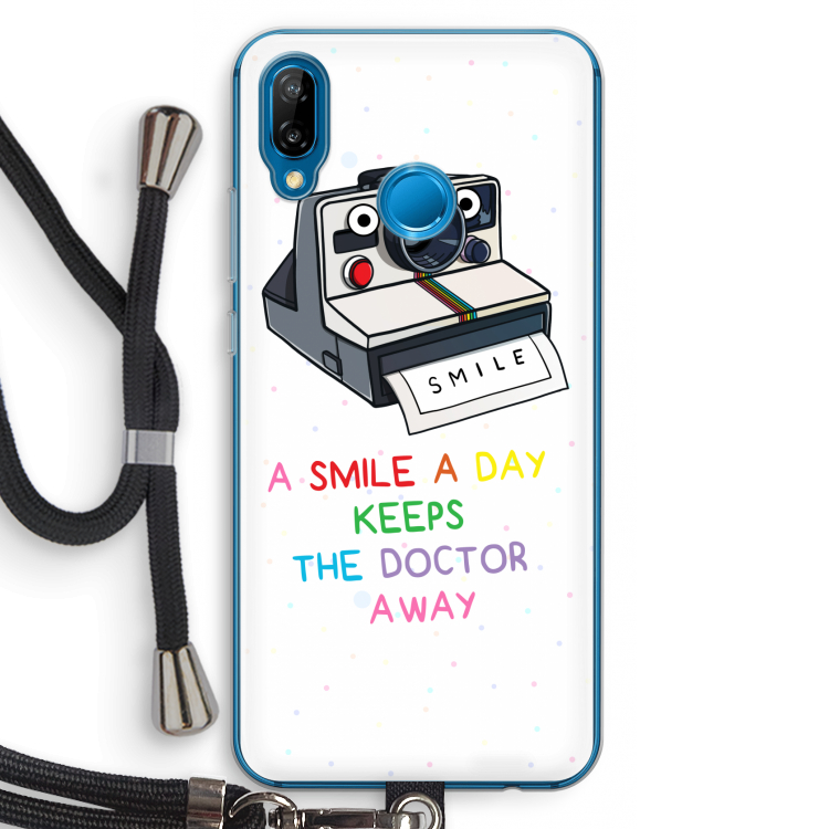 Smile: Huawei P20 Lite Transparant Hoesje met koord