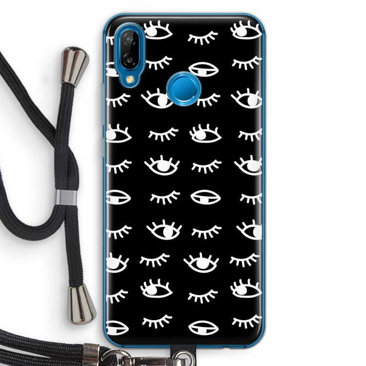 Eye pattern #3: Huawei P20 Lite Transparant Hoesje met koord