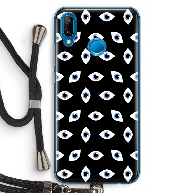 Eyes pattern: Huawei P20 Lite Transparant Hoesje met koord