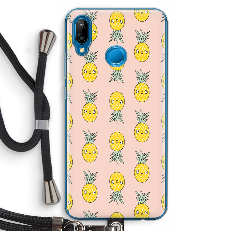 Ananas: Huawei P20 Lite Transparant Hoesje met koord