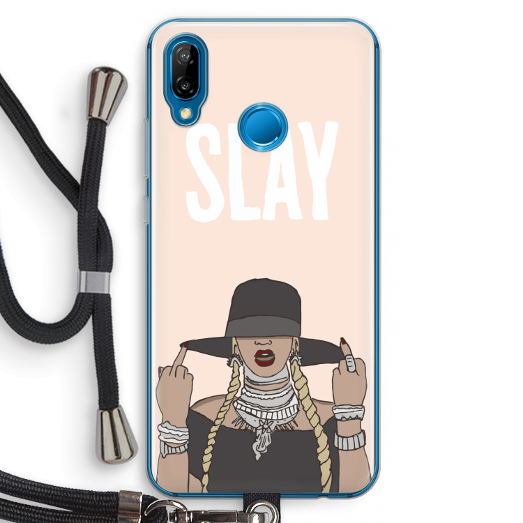 Slay All Day: Huawei P20 Lite Transparant Hoesje met koord