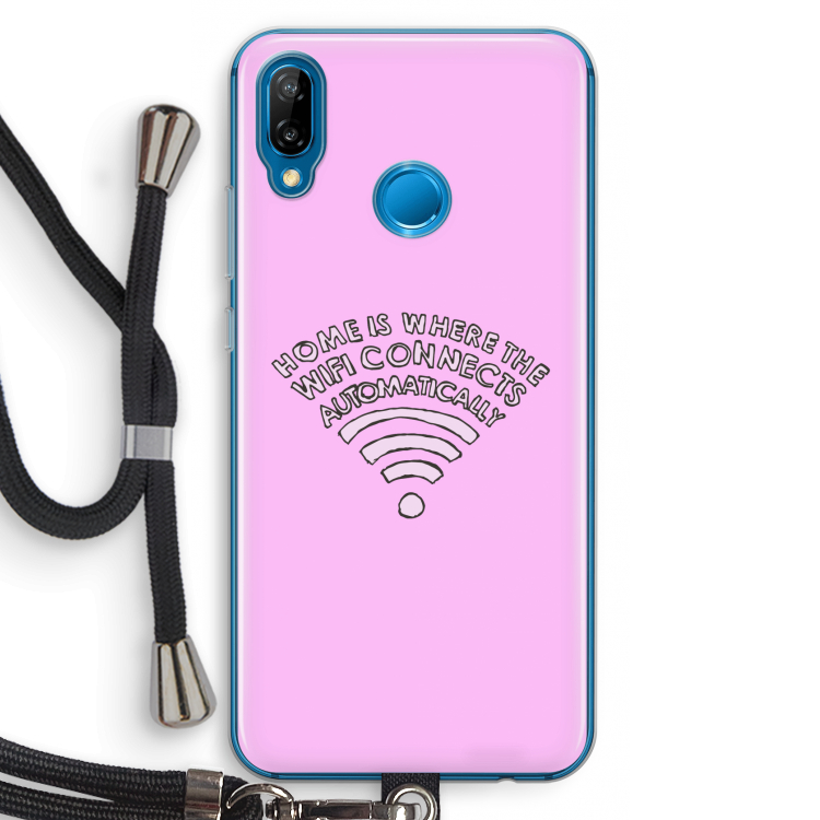 Home Is Where The Wifi Is: Huawei P20 Lite Transparant Hoesje met koord