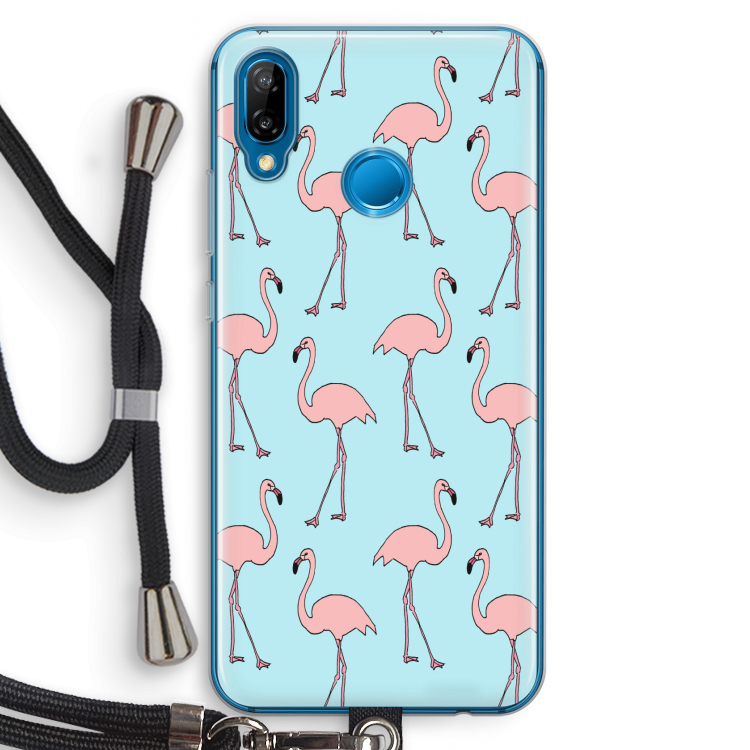 Anything Flamingoes: Huawei P20 Lite Transparant Hoesje met koord