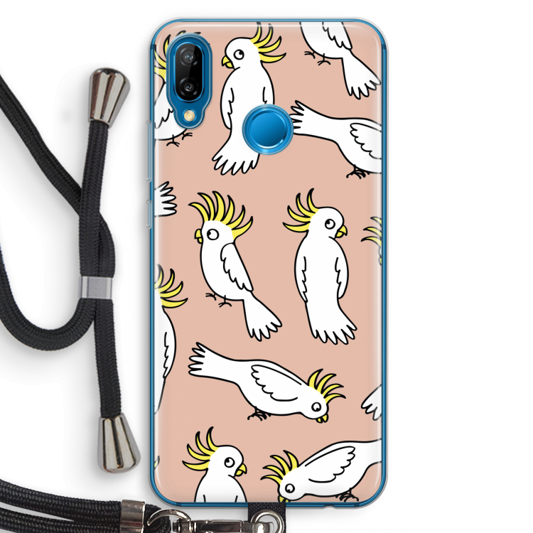 Papegaai: Huawei P20 Lite Transparant Hoesje met koord
