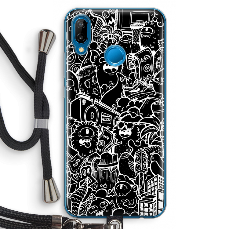 Vexx Black City : Huawei P20 Lite Transparant Hoesje met koord