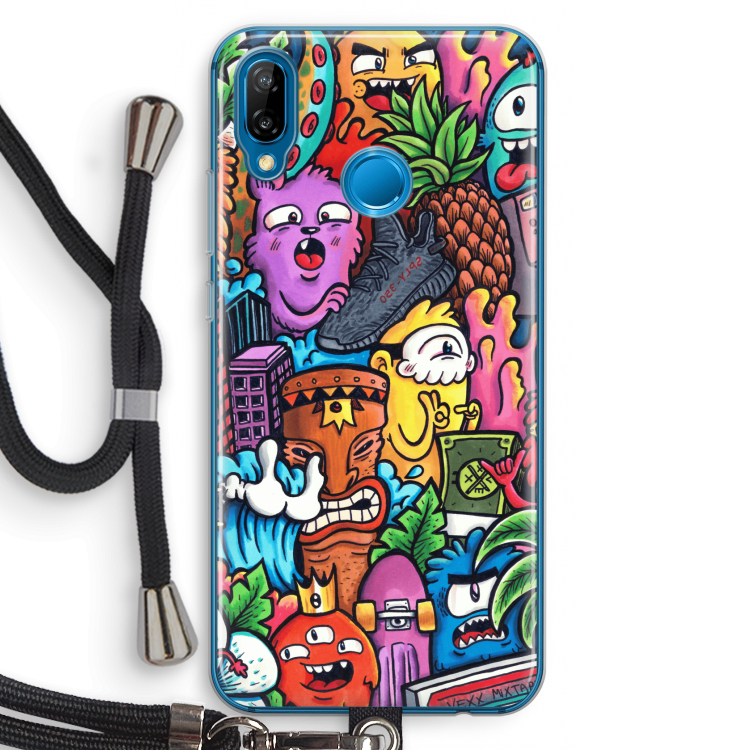Vexx Mixtape: Huawei P20 Lite Transparant Hoesje met koord