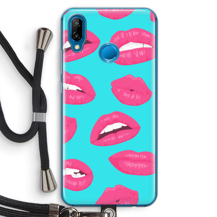 Bite my lip: Huawei P20 Lite Transparant Hoesje met koord