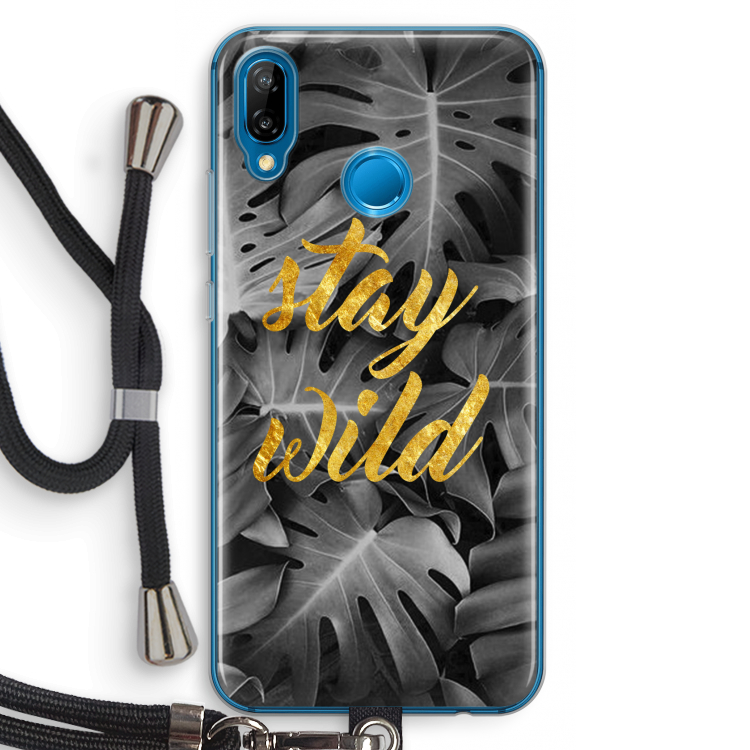 Stay wild: Huawei P20 Lite Transparant Hoesje met koord