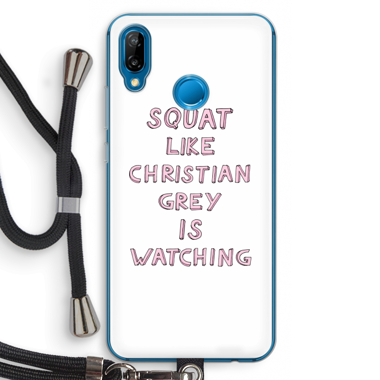 Christian Grey: Huawei P20 Lite Transparant Hoesje met koord