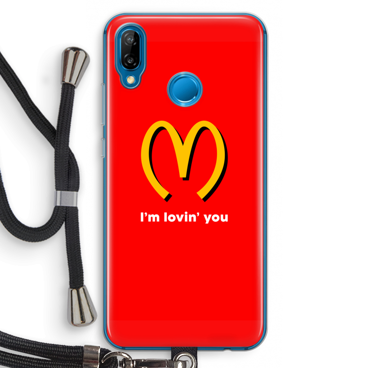 I'm lovin' you: Huawei P20 Lite Transparant Hoesje met koord