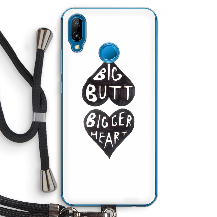 Big butt bigger heart: Huawei P20 Lite Transparant Hoesje met koord