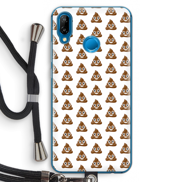 Poop emoji: Huawei P20 Lite Transparant Hoesje met koord