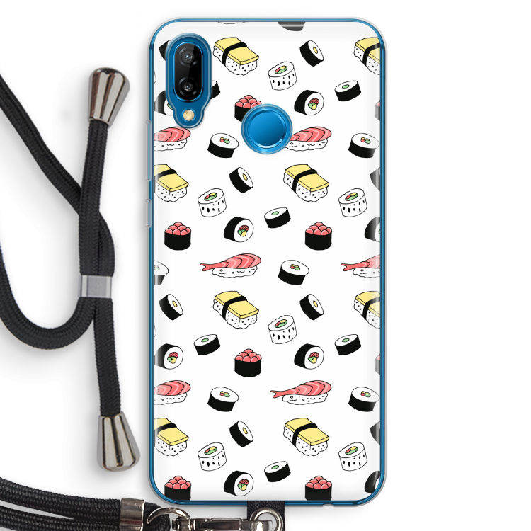 Sushi time: Huawei P20 Lite Transparant Hoesje met koord