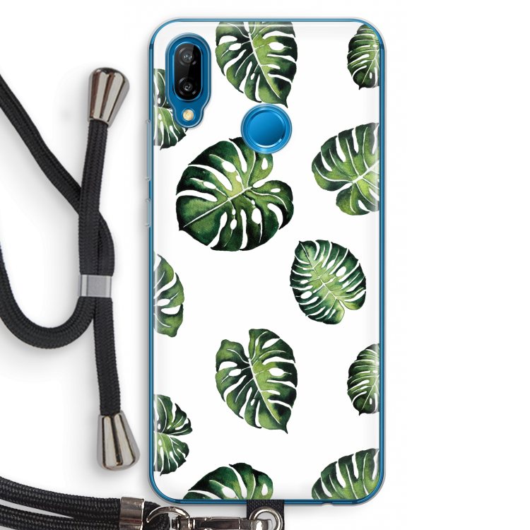 Tropische bladeren: Huawei P20 Lite Transparant Hoesje met koord