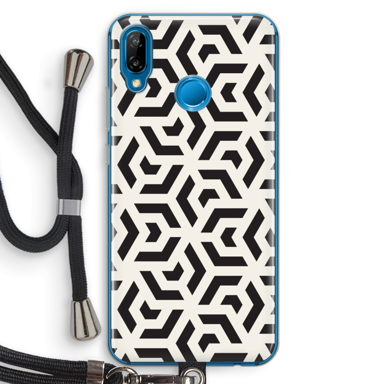 Crazy pattern: Huawei P20 Lite Transparant Hoesje met koord