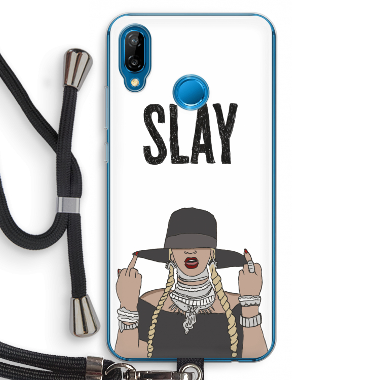 Slay All Day: Huawei P20 Lite Transparant Hoesje met koord