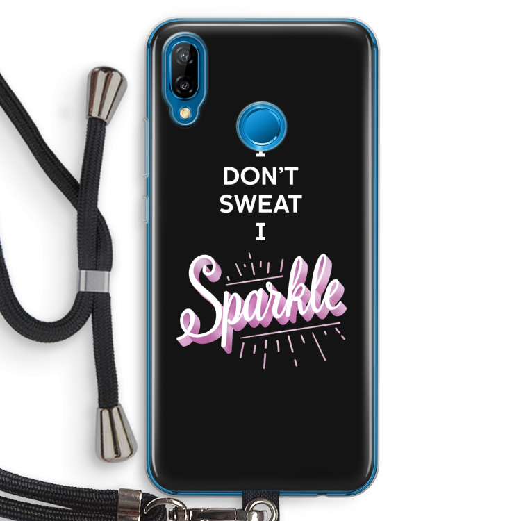 Sparkle quote: Huawei P20 Lite Transparant Hoesje met koord