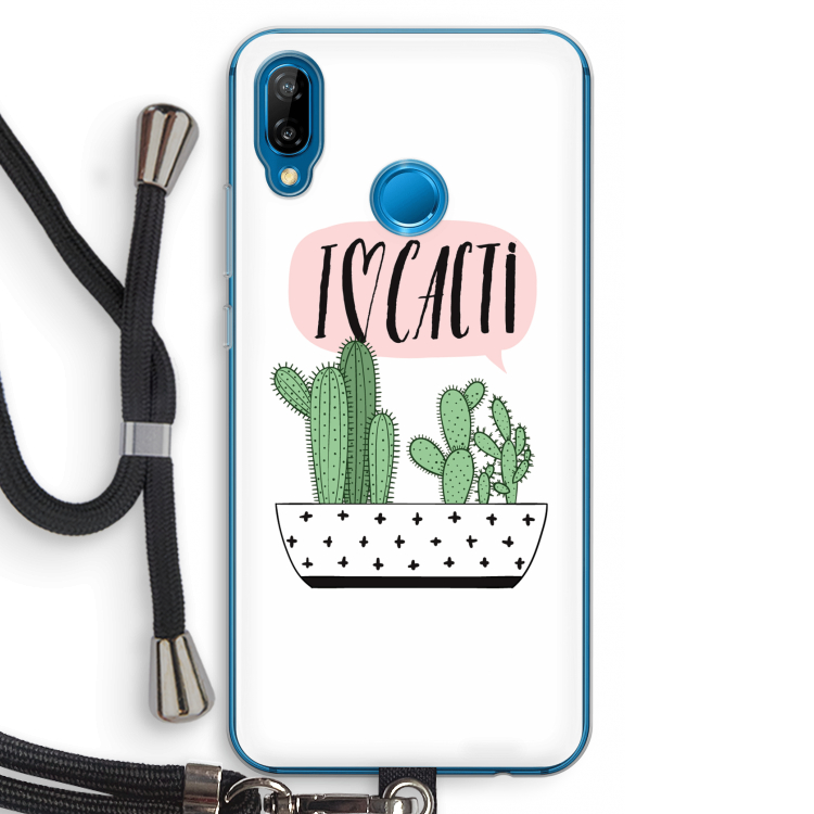 I love cacti: Huawei P20 Lite Transparant Hoesje met koord