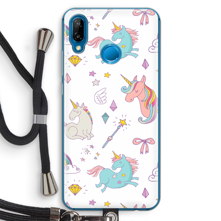 Fantasiewereld: Huawei P20 Lite Transparant Hoesje met koord