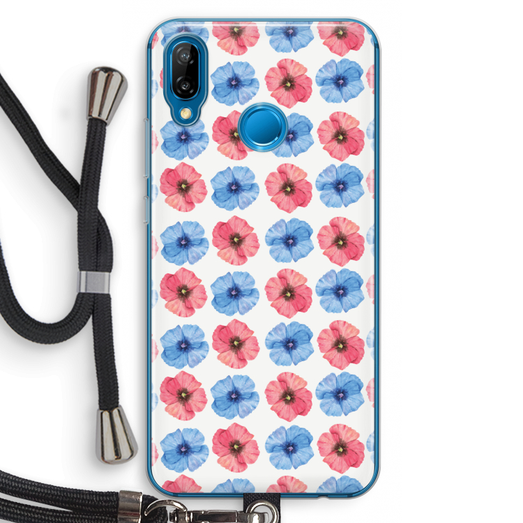 Klaproosjes: Huawei P20 Lite Transparant Hoesje met koord