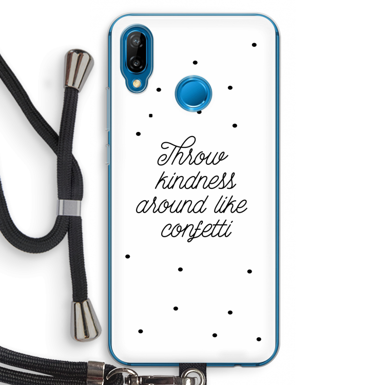 Confetti: Huawei P20 Lite Transparant Hoesje met koord