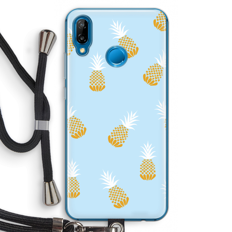 Ananasjes: Huawei P20 Lite Transparant Hoesje met koord