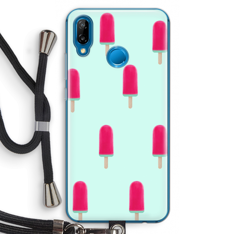 Waterijsje: Huawei P20 Lite Transparant Hoesje met koord