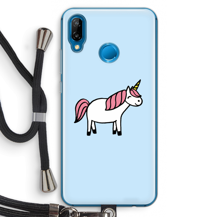 Eenhoorn: Huawei P20 Lite Transparant Hoesje met koord