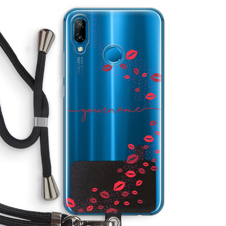 Kusjes: Huawei P20 Lite Transparant Hoesje met koord