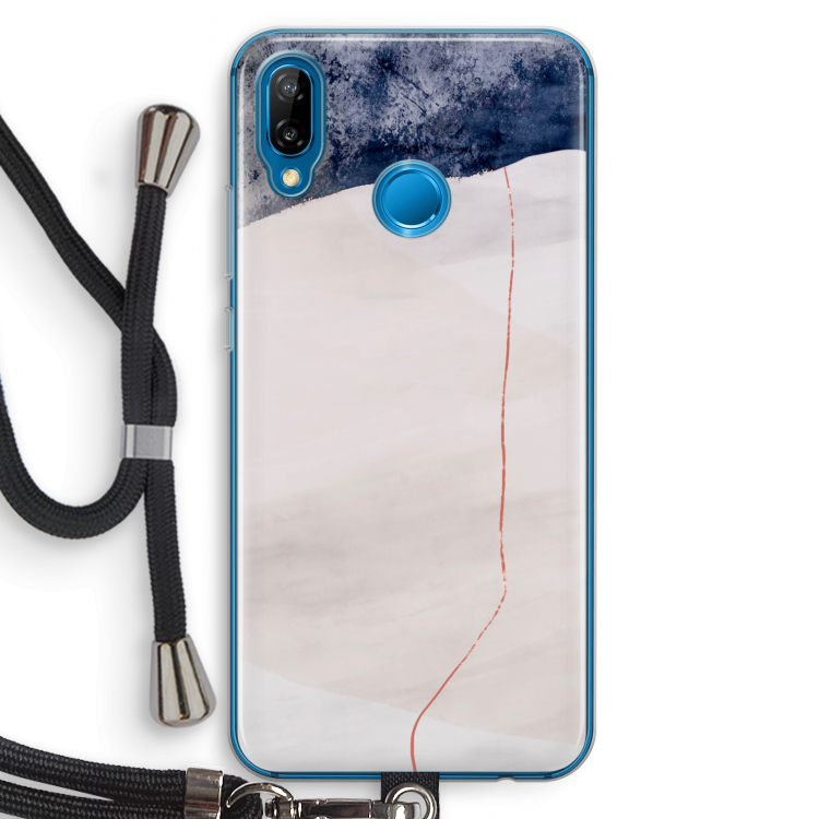 Stone White: Huawei P20 Lite Transparant Hoesje met koord