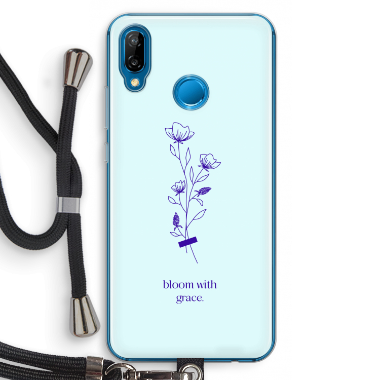 Bloom with grace: Huawei P20 Lite Transparant Hoesje met koord