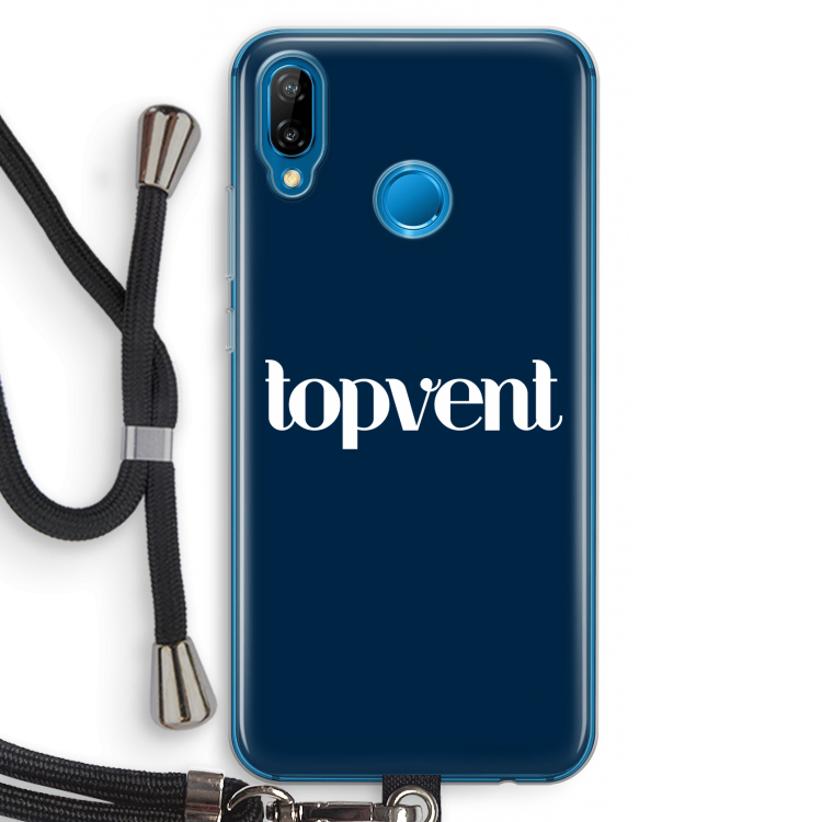 Topvent Navy: Huawei P20 Lite Transparant Hoesje met koord