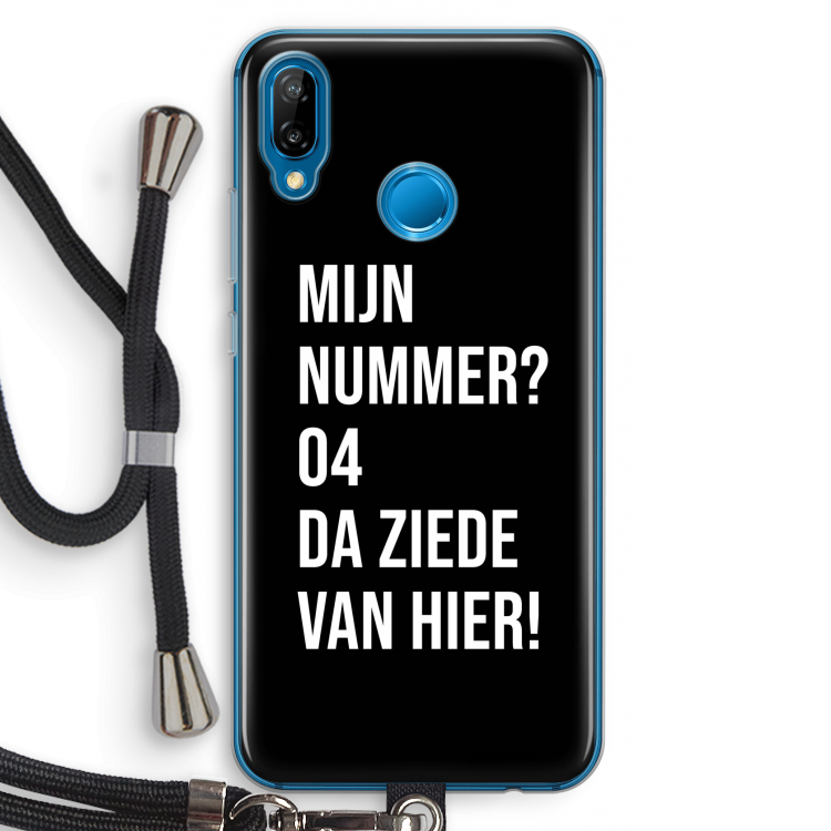 Da ziede van hier - Zwart: Huawei P20 Lite Transparant Hoesje met koord