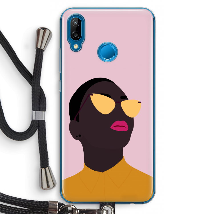Yellow glasses: Huawei P20 Lite Transparant Hoesje met koord