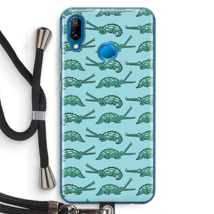 Kroko: Huawei P20 Lite Transparant Hoesje met koord