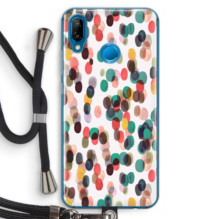 Tropical Dots: Huawei P20 Lite Transparant Hoesje met koord