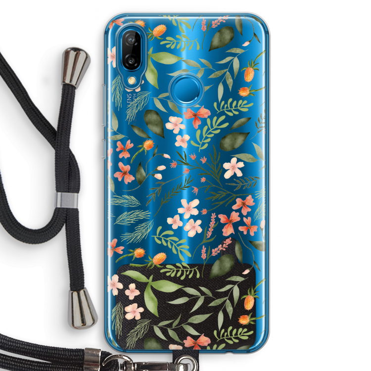 Sweet little flowers: Huawei P20 Lite Transparant Hoesje met koord