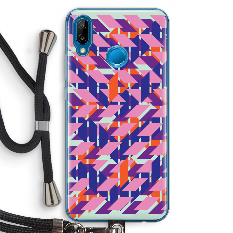 Skew Blush 3: Huawei P20 Lite Transparant Hoesje met koord