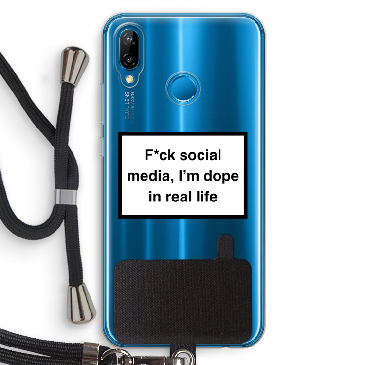 I'm dope: Huawei P20 Lite Transparant Hoesje met koord