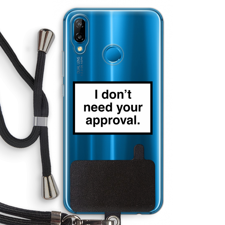 Don't need approval: Huawei P20 Lite Transparant Hoesje met koord