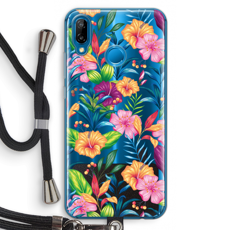 Tropisch 2: Huawei P20 Lite Transparant Hoesje met koord