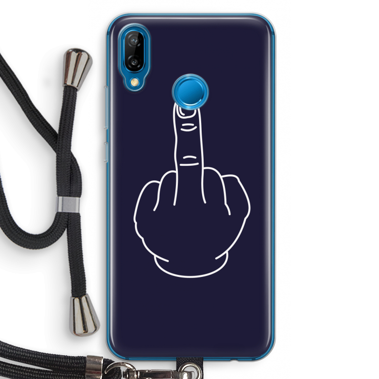 F**k U: Huawei P20 Lite Transparant Hoesje met koord
