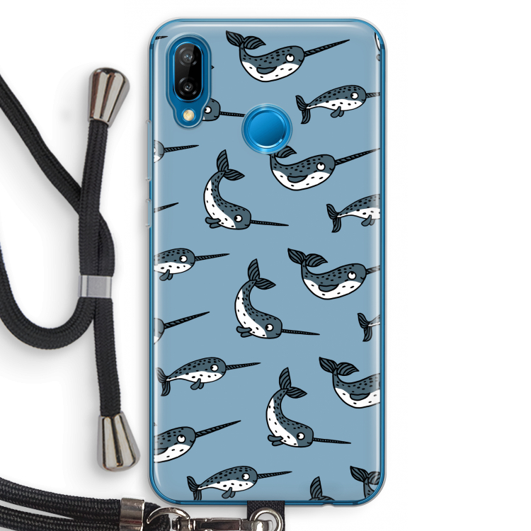Narwhal: Huawei P20 Lite Transparant Hoesje met koord