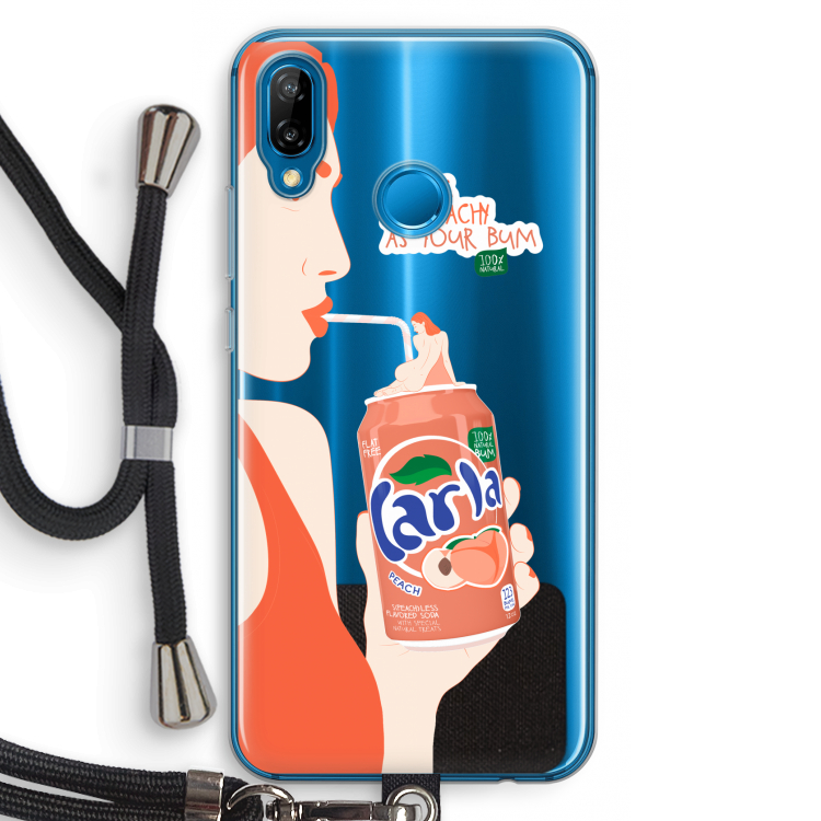 Peach please!: Huawei P20 Lite Transparant Hoesje met koord
