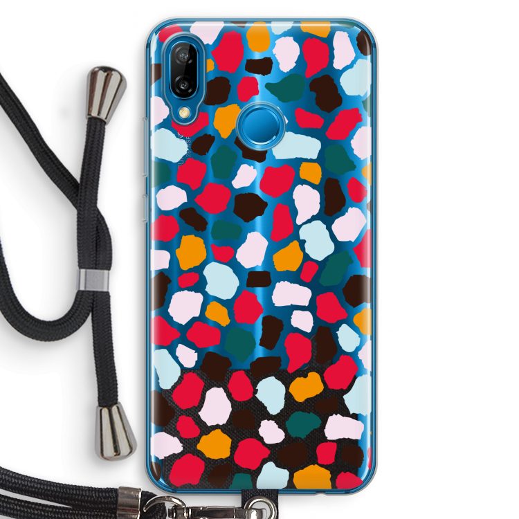 Colored Giraffe: Huawei P20 Lite Transparant Hoesje met koord