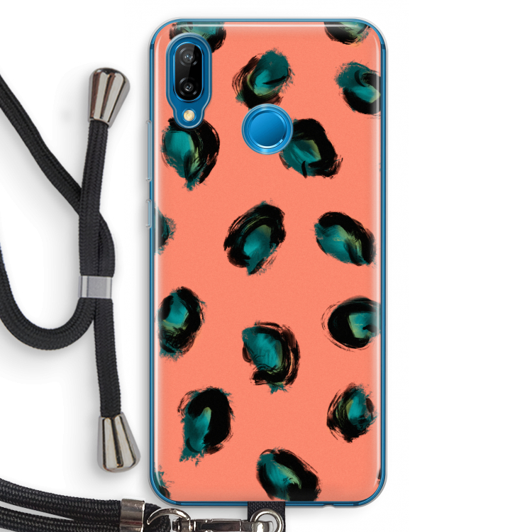 Pink Cheetah: Huawei P20 Lite Transparant Hoesje met koord