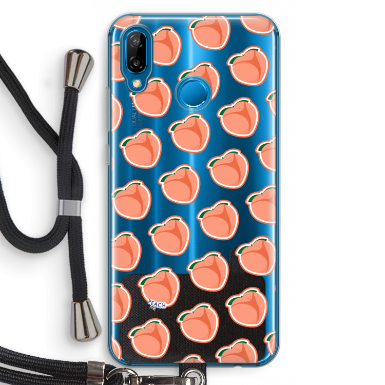 Just peachy: Huawei P20 Lite Transparant Hoesje met koord